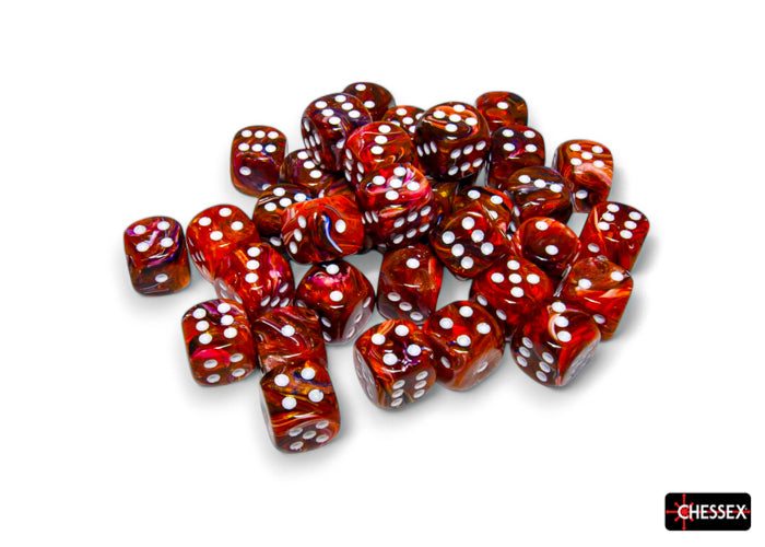 Festive Symphony/white 12mm d6 Dice Block (36 dice) (Chessex) (27943)