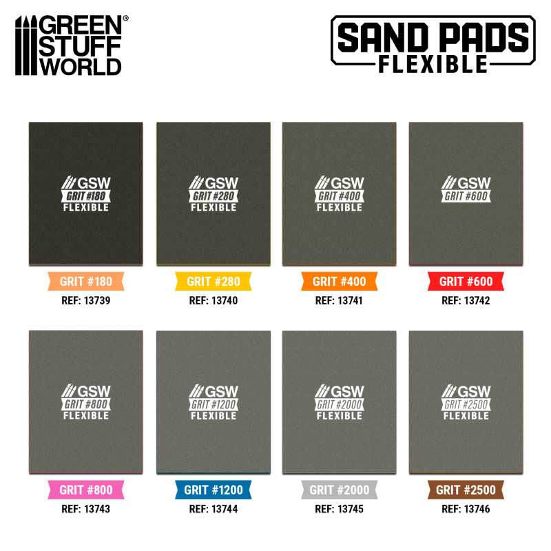 Flexible Sanding Pads 800 grit (Green Stuff World)