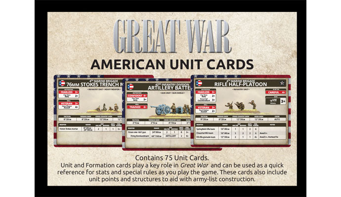 Great War: American Unit Cards (x75 Cards) (GUS901)