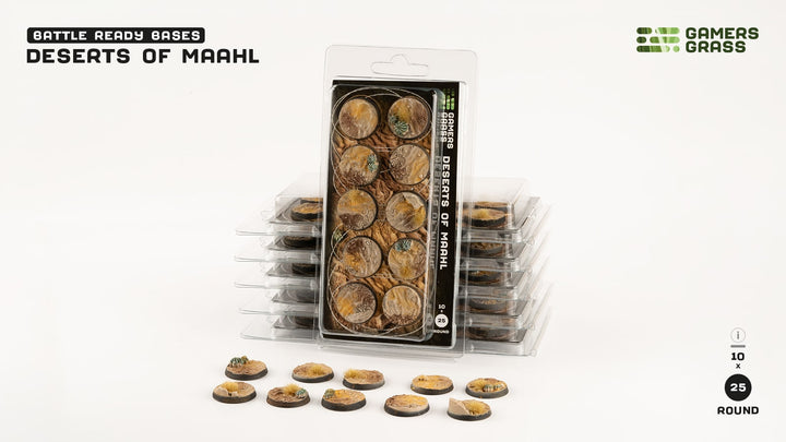 GamersGrass Deserts of Maahl Bases, Round 25mm (x10)