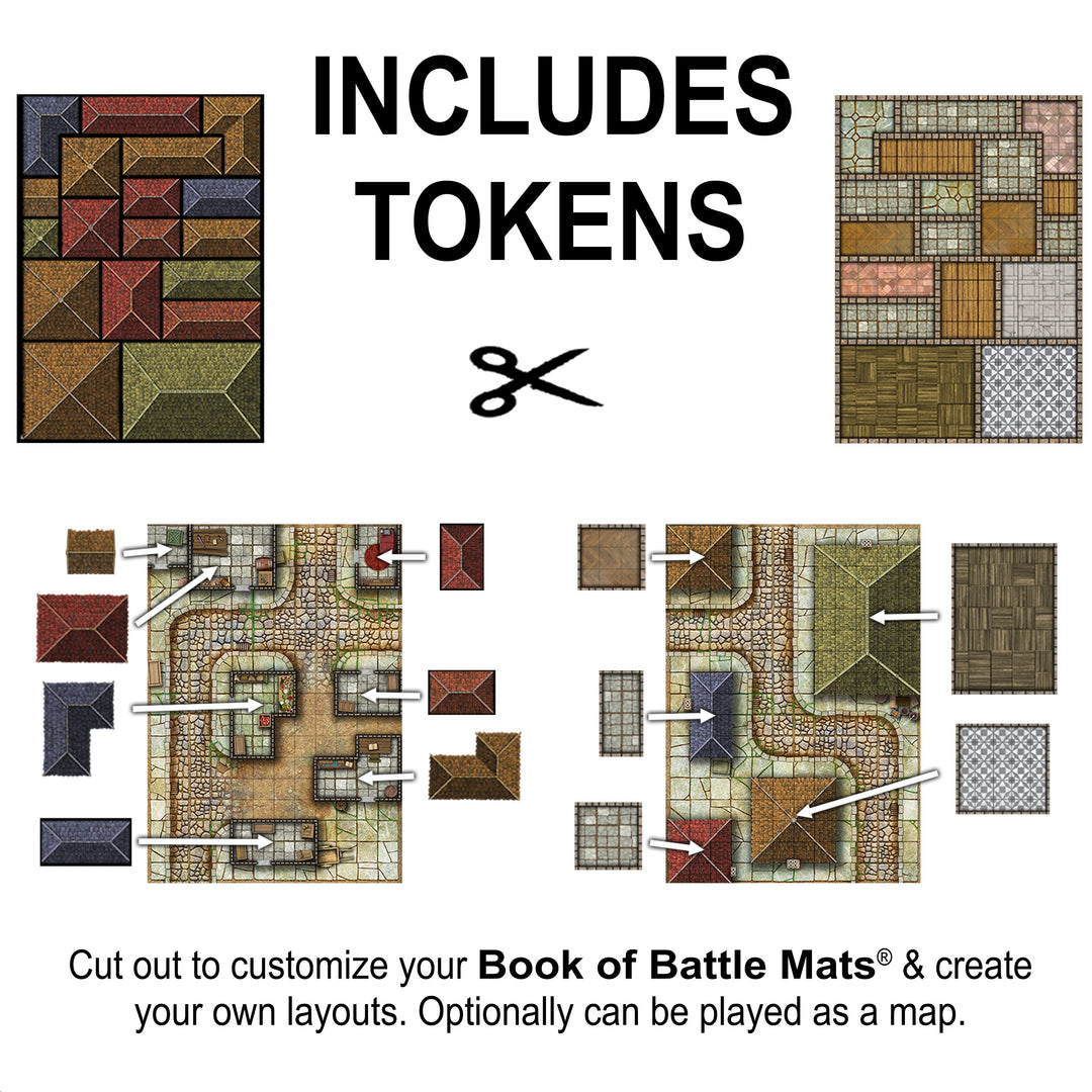 Giant Book of Battle Mats - Streets, Sewers & Cemeteries 17x12"