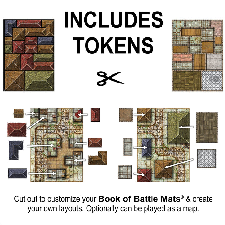 Giant Book of Battle Mats - Streets, Sewers & Cemeteries 17x12"