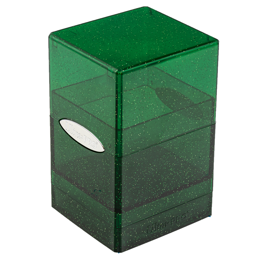 Glitter Satin Tower Deck Box - Green (Ultra PRO)
