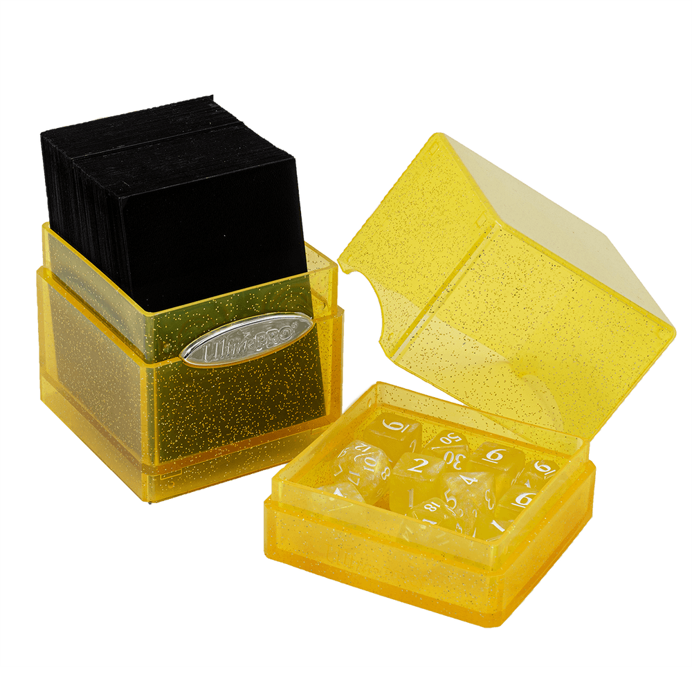 Glitter Satin Tower Deck Box - Yellow (Ultra PRO)