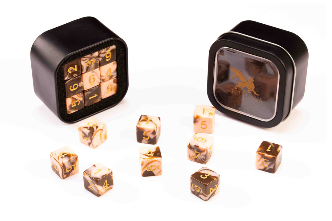 Greifenfels: D6 Series 16mm Marble Chocolate & Cream (18)