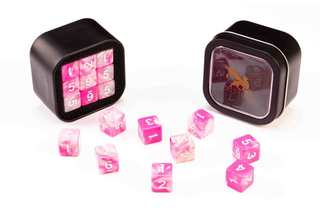 Greifenfels: D6 Series 16mm Marble Pink & White (18)