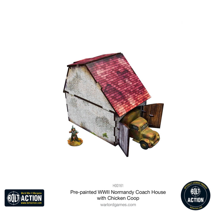 Bolt Action: Pre-painted WWII Normandy Coach House with Chicken Coop