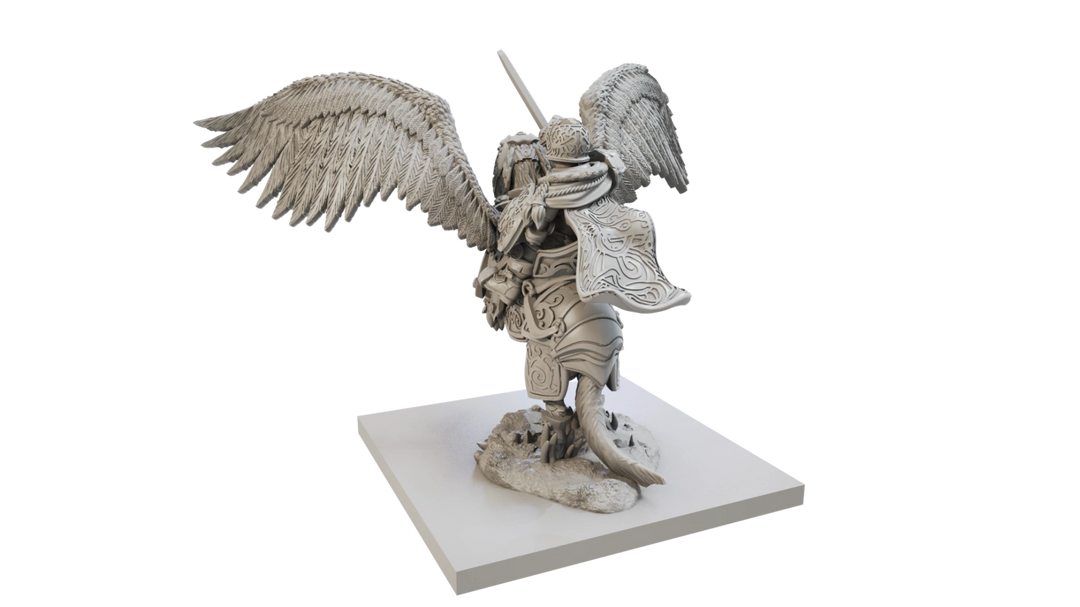 Kings of War: Halfling Muster Captain on Winged Aralez