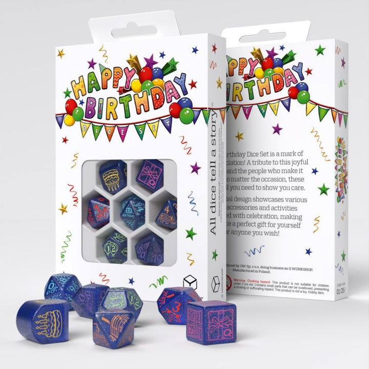Happy Birthday Dice Set: Streamers (Q-Workshop) (RHPB01)