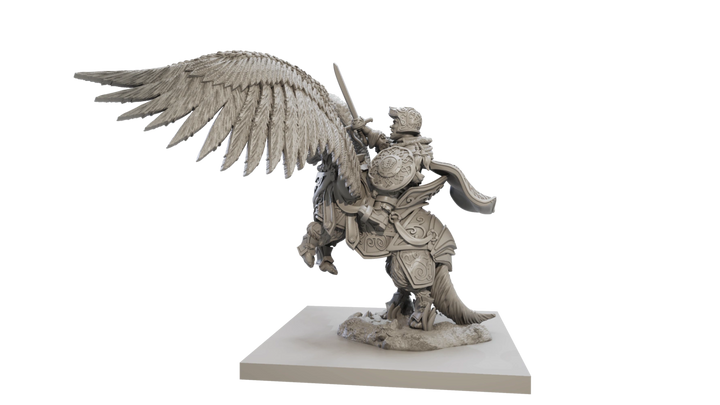 Kings of War: Halflings - Muster Captain on Winged Aralez