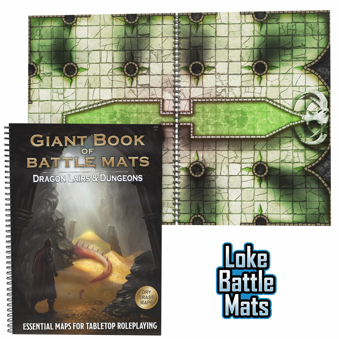 Giant Book of Battle Mats: Dragon Lairs & Dungeons (17x12")