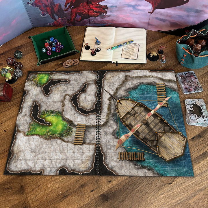 Giant Book of Battle Mats: Dragon Lairs & Dungeons (17x12")