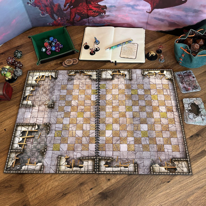 Giant Book of Battle Mats: Dragon Lairs & Dungeons (17x12")