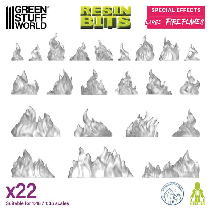 Large Fire Flames 1:48-1:35 (Green Stuff World)