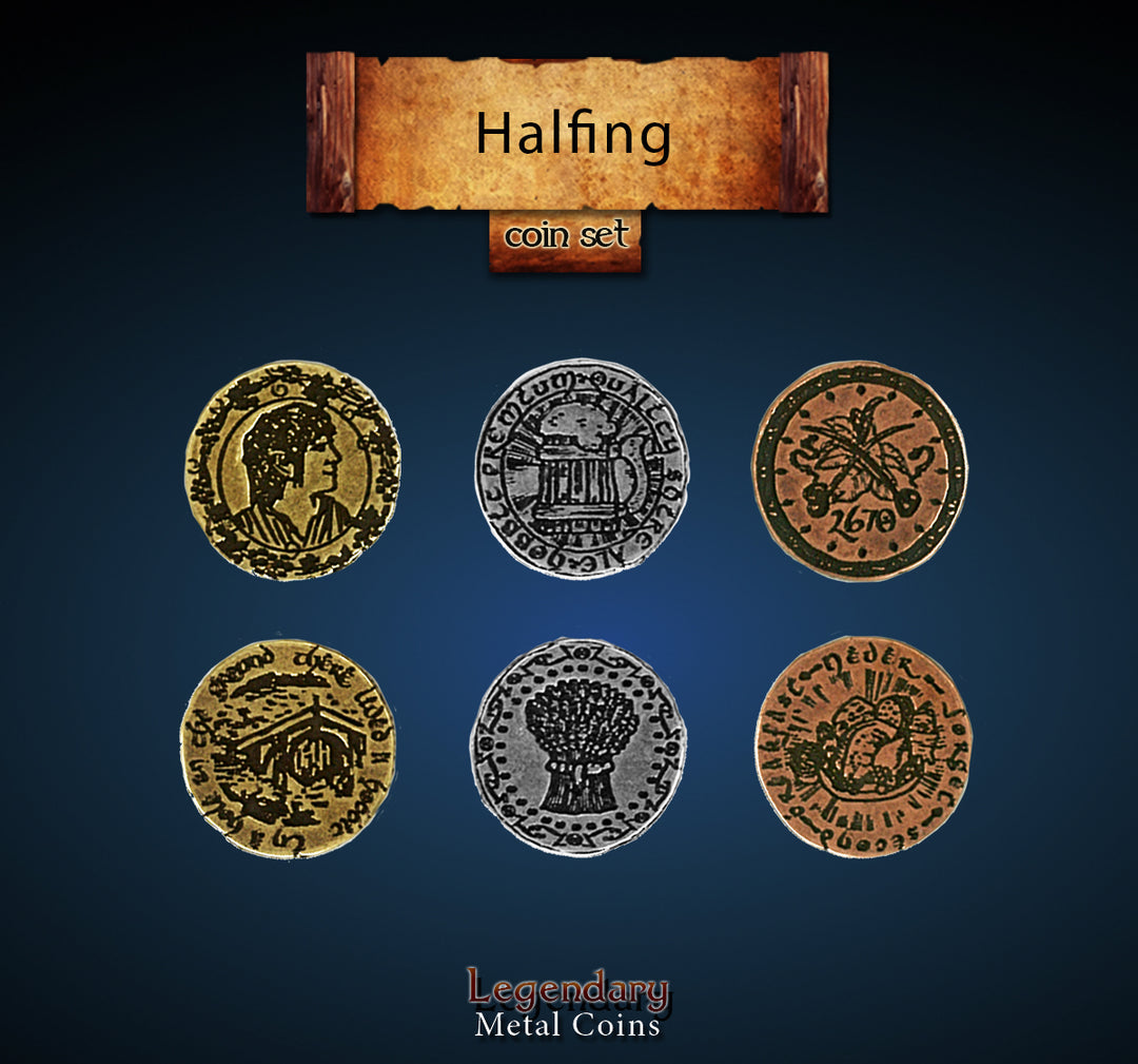 Legendary Metal Coins - Halfling Metal Coin Set (Drawlab)