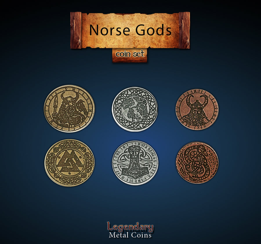 Legendary Metal Coins - Norse Gods (Drawlab)