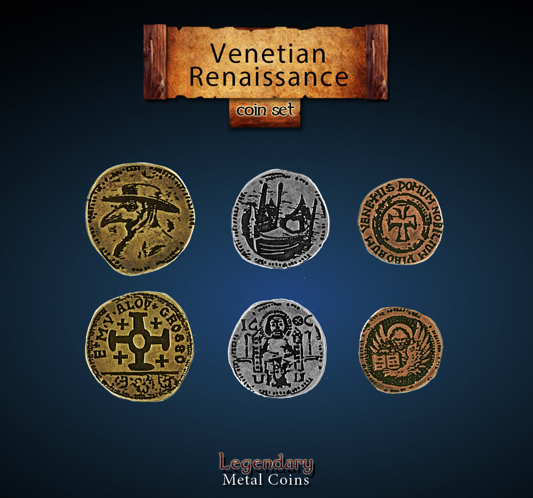 Legendary Metal Coins - Venetian Renaissance Coin Set (Drawlab)