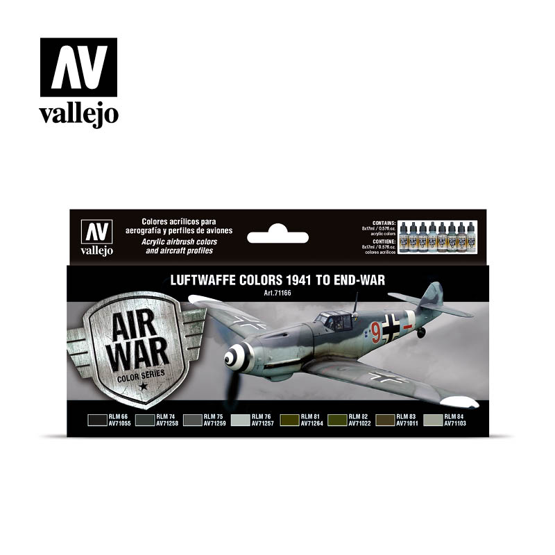 Vallejo Paint Set: Model Air Luftwaffe Colors 1941 to end-war (71.166)