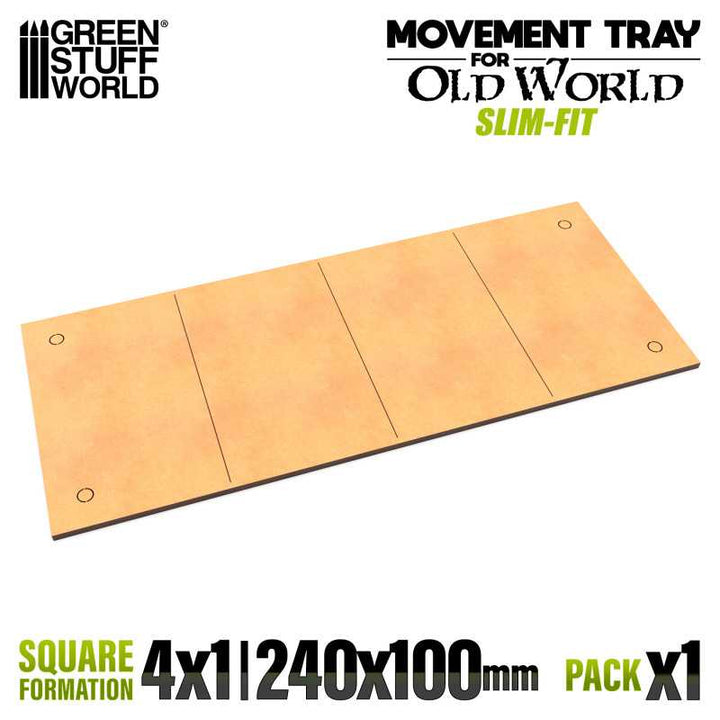 MDF Movement Trays - Slimfit 240x100mm (4x1) (Green Stuff World)