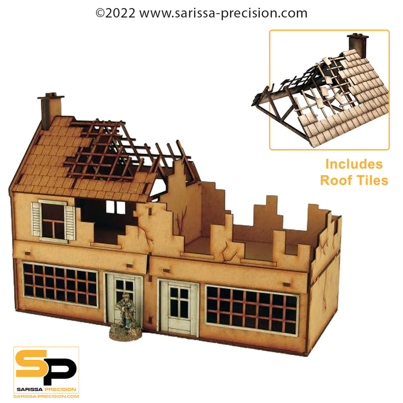 Destroyed Terrace Shop (28mm) (Sarissa Precision)