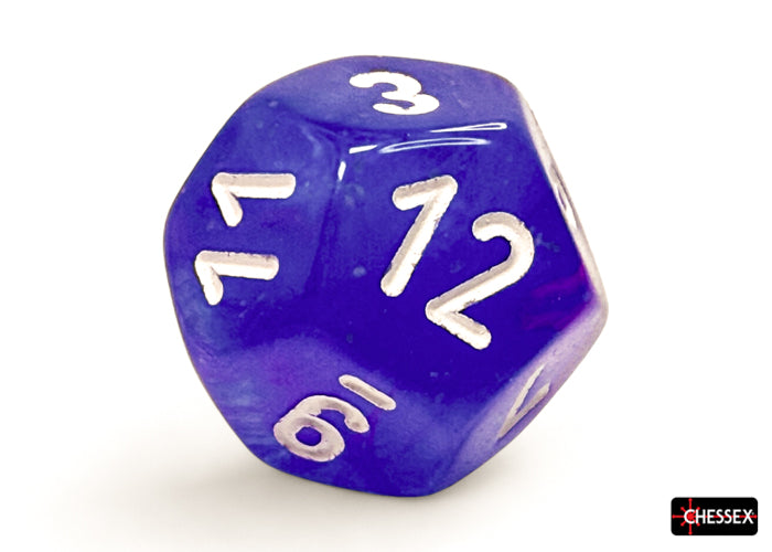 Nebula Aura/white Luminary Polyhedral 7-Dice Set (Chessex) (27567)