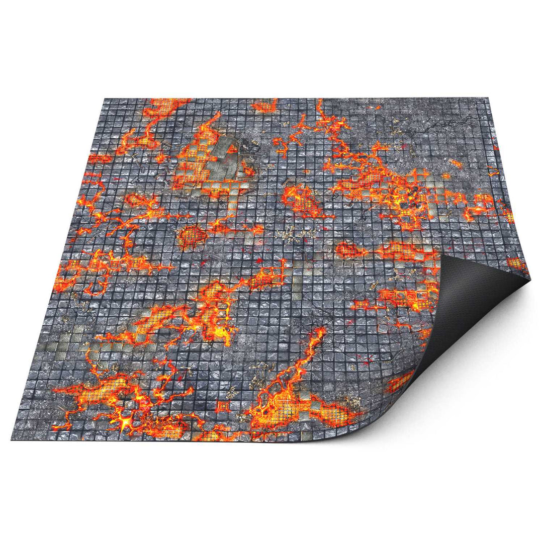 Neoprene Dungeon Mat 4x4' Lavaforge Dungeon Tiles (120x120cm) (Green Stuff World)