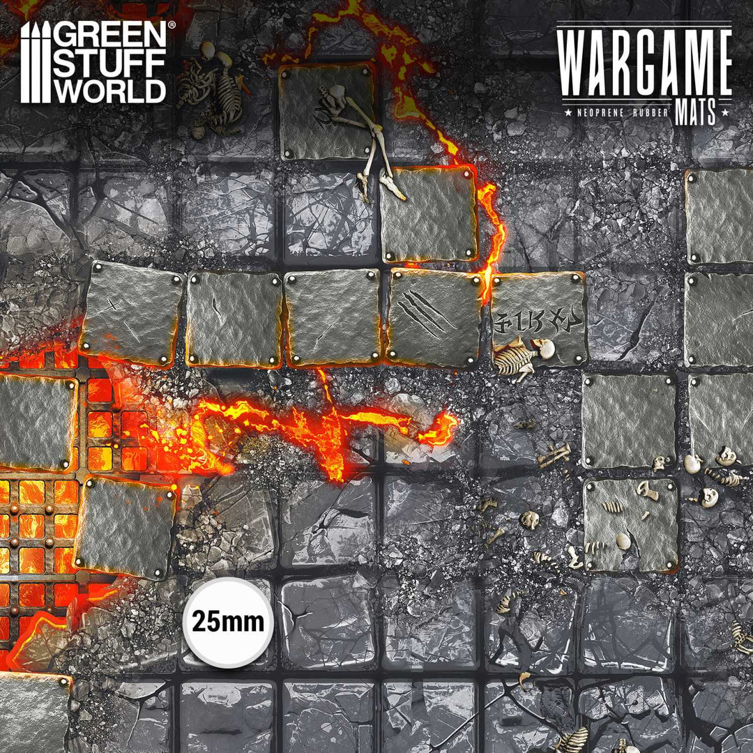 Neoprene Dungeon Mat 4x4' Lavaforge Dungeon Tiles (120x120cm) (Green Stuff World)