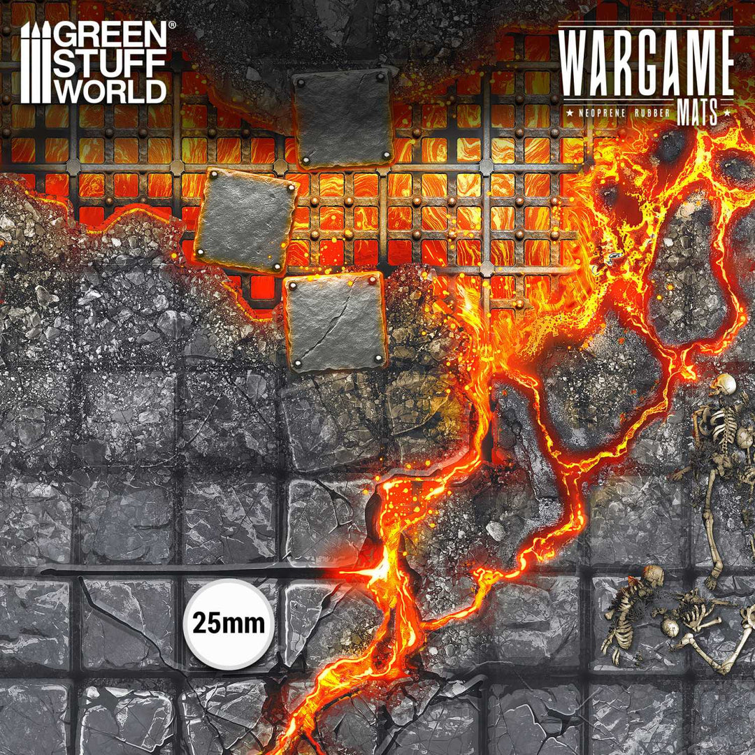 Neoprene Dungeon Mat 4x4' Lavaforge Dungeon Tiles (120x120cm) (Green Stuff World)