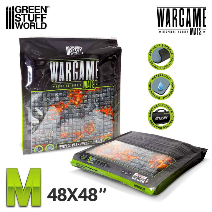 Neoprene Dungeon Mat 4x4' Lavaforge Dungeon Tiles (120x120cm) (Green Stuff World)