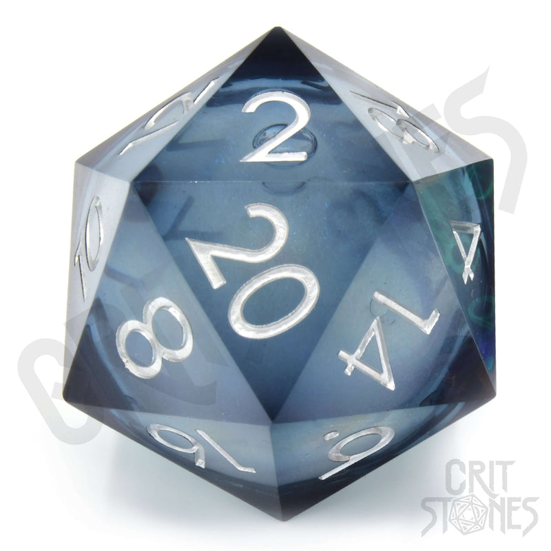 CritStones Ocean Orb 50mm Liquid Core Dice D20