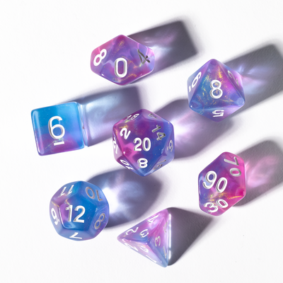 Unearthed Treasure Opal 7-Piece Polyhedral RPG Dice Set (Sirius Dice)