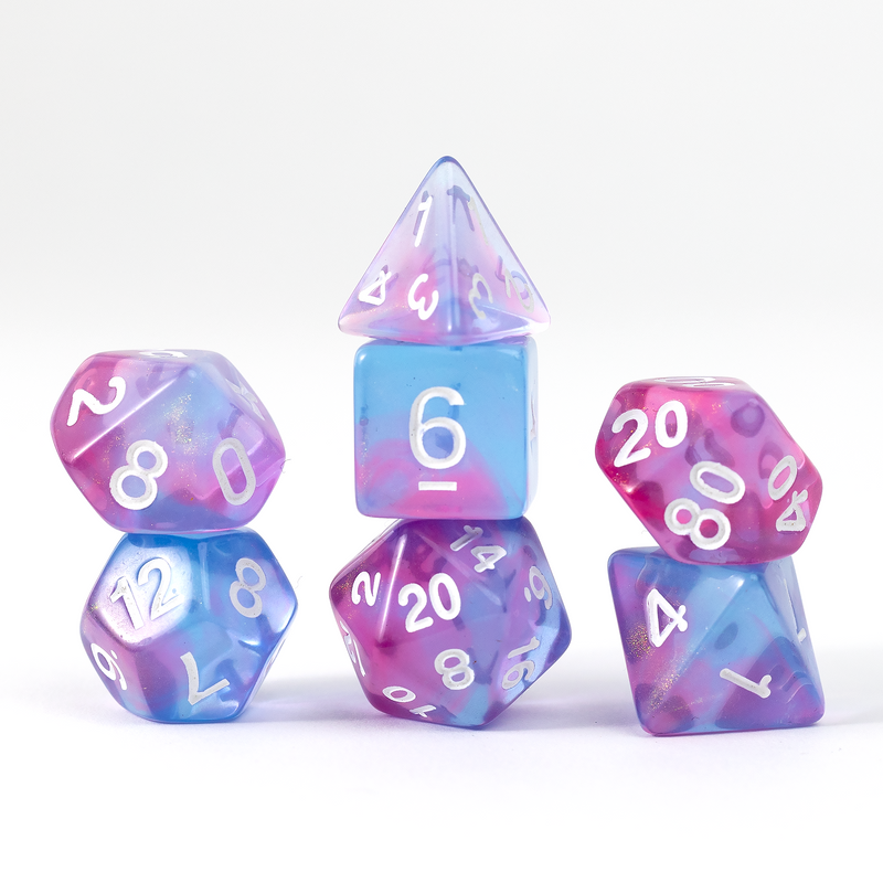 Unearthed Treasure Opal 7-Piece Polyhedral RPG Dice Set (Sirius Dice)