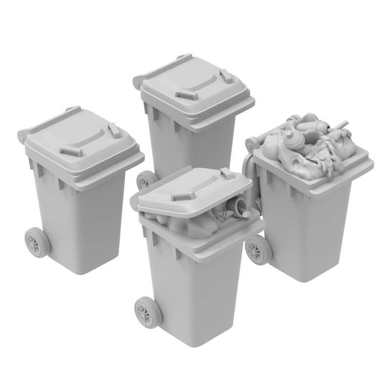 Plastic Trash Bins (Green Stuff World)