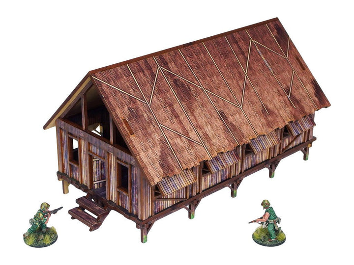 Pre-Painted WW2 Pacific Barracks (1)
