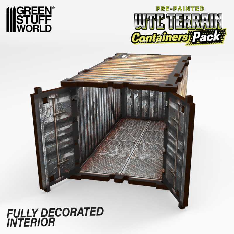 Pre-painted WTC container (Pack x4) (Green Stuff World)