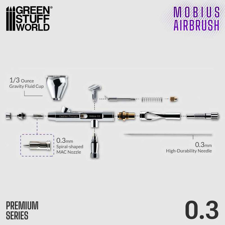 Premium Series GHPM-Mobius Airbrush 0.3mm (Green Stuff World)