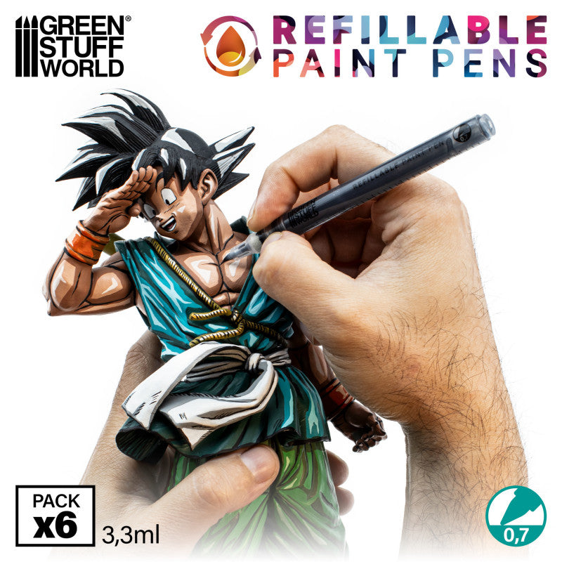 Refillable paint pen 0.7 (pack x6) (Green Stuff World)