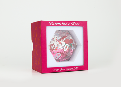 Sirius Dice: Valentine Rose 54mm snowglobe D20