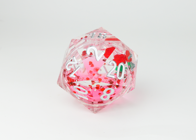 Sirius Dice: Valentine Rose 54mm snowglobe D20