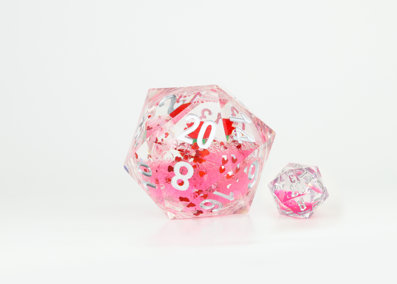 Sirius Dice: Valentine Rose 54mm snowglobe D20