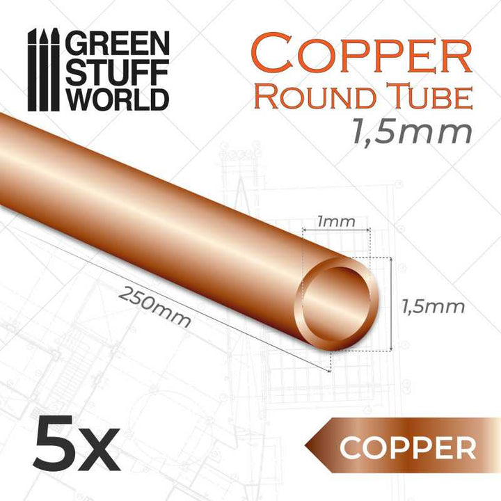 Round Copper tube 1,5mm (Green Stuff World)