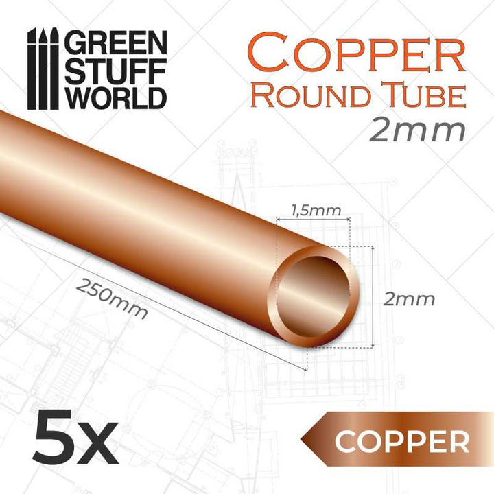 Round Copper tube 2mm (Green Stuff World)
