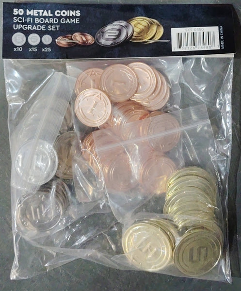 50 Metal Coin Board Game Upgrade Set (Sci-Fi Coins)