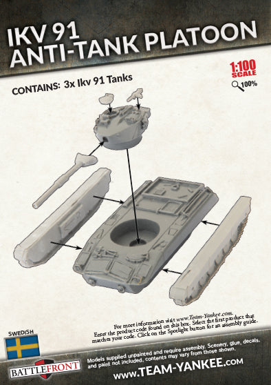 World War III: Team Yankee - Ikv 91 Anti-tank Platoon (x3) (TSWBX04)