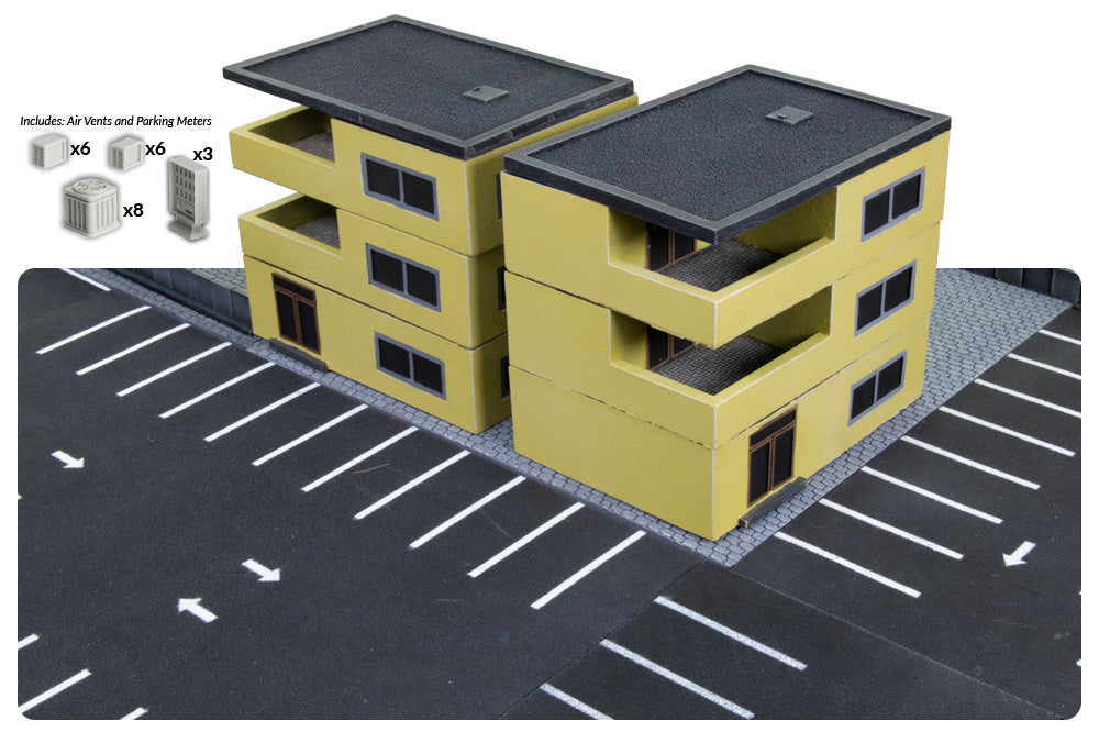 Battlefield in a Box: Modern Terrain Bundle 3 - Apartments & Parking (TY-BB03)