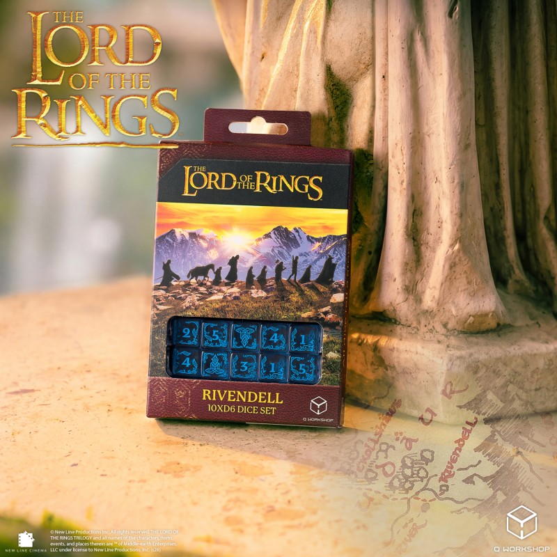 The Lord of the Rings: Rivendell 10xD6 Dice Set - Water (Q-Workshop) (LOTR/190166/RIV/B2)