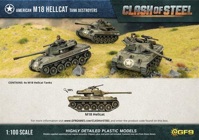 Clash of Steel: M18 Hellcat Tank Destroyers (x4 Plastic) (CSU08)
