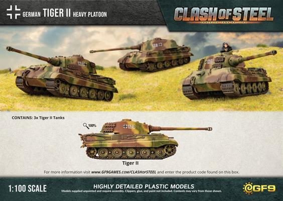 Clash of Steel: Tiger II Heavy Platoon (x3 Plastic) (CSG03)