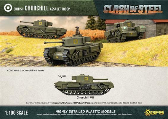 Clash of Steel: Churchill Assault Troop (x3 Plastic) (CSB03)