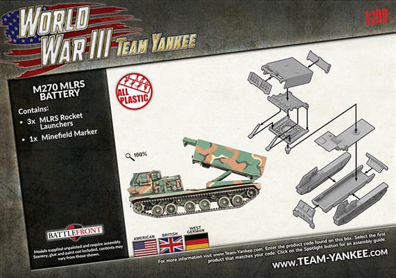 World War III: Team Yankee - M270 MLRS Rocket Launcher Battery (Plastic) (TUBX25)